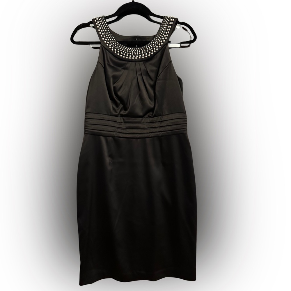 Satin Black Sleeveless Dress